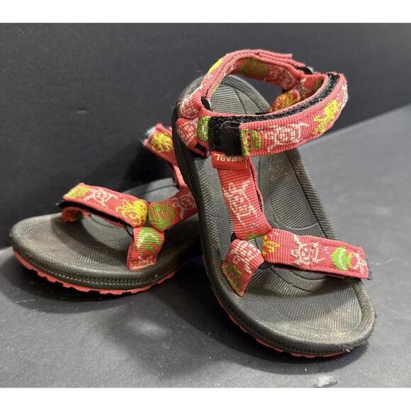 TEVA TROPICAL PINK CORAL HURRICANE WATER-SPORT SANDALS 🪸LITTLE GIRLS SIZE 7 - Picture 1 of 12